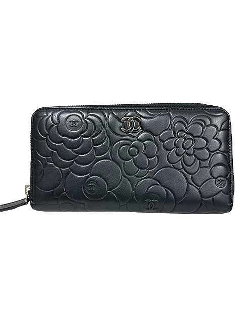 楽天市場】シャネル CHANEL カメリア ラウンドファスナー長財布 ピンク 