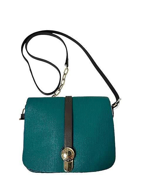 【中古】FURLA  フルラ ショルダーバッグ グリーン 小さいバッグ 本革 ショルダーバッグ