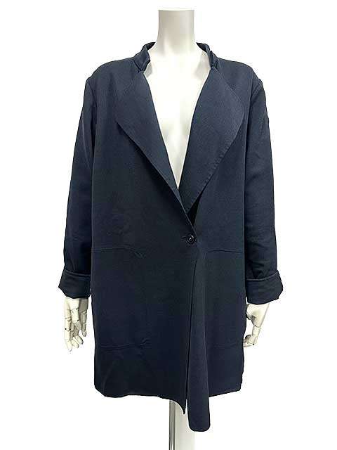 【中古】Gabardine K.T ギャバジンケーティー ジャケット 13＋号 綿混 ネイビー