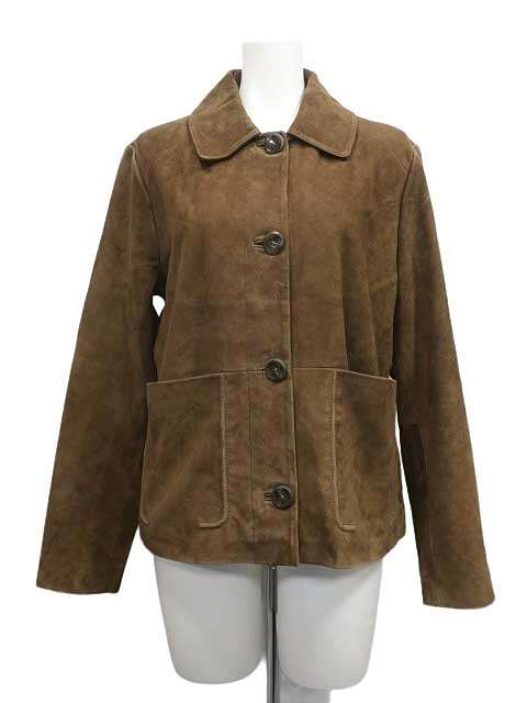 【中古】COLE HAAN コールハーン ジャケット スウェード ブラウン サイズM レディース T10601|リサイクルブティックABC