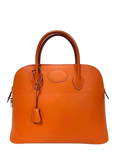 【中古】HERMES エルメス ボリード35 本革 ヴォースイフト オレンジ I刻印 レザーバッグ|リサイクルブティックABC