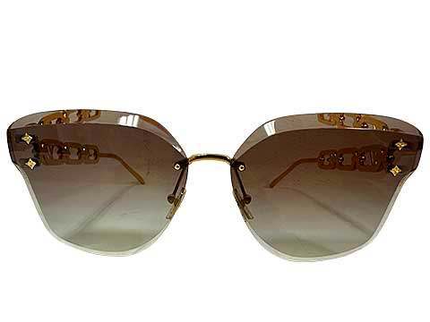 【中古】【美品】ルイ・ヴィトン（Louis Vuitton）「サングラス・LV ジュエル キャットアイ」 ブラウン　定価113300円｜リサイクルブティックABC