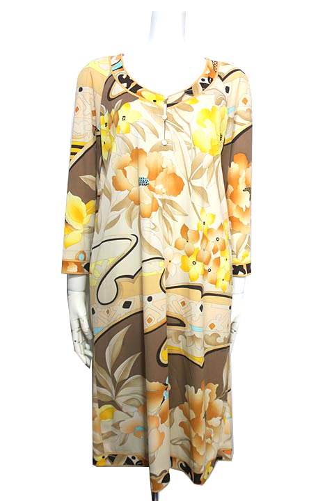 中古 Leonard レオナール ワンピース レディース 長袖 サイズm 日本製 送料無料 Altamisa Mx