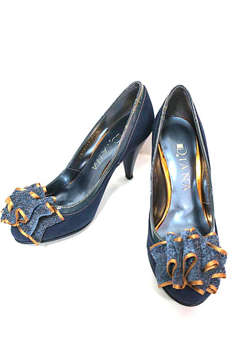 楽天市場 未使用 新古品 Diana ダイアナ 靴 パンプス レディース ブラウン イエロー ラウンドトゥ 秋冬 サイズ21 1 2 未使用 リサイクルブティックabc