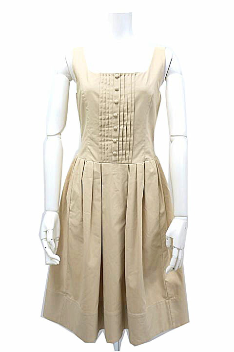 レディースファッション ワンピース レディース ノースリーブ フォクシーニューヨーク ワンピース York New 中古 Foxey 綿 S サイズ38 ベージュ 21 新作 Gamerized Com