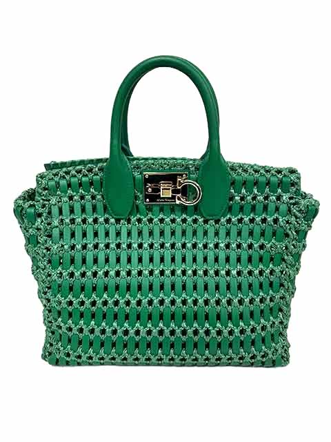 楽天市場】フェラガモ バッグ レディース ストローバッグ ハンドバッグ