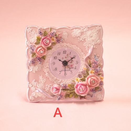 楽天市場】置時計 クロック フローラルローズ ピンク かわいい 薔薇