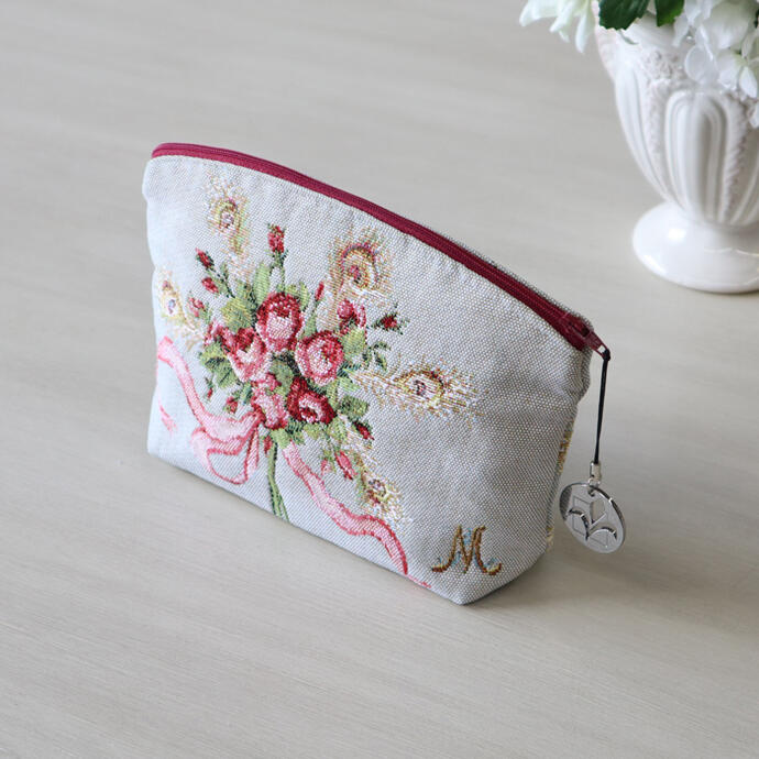アート デ リース コスメポーチ 北欧 ライトグレー 旅行 フランス ゴブラン 北欧 おしゃれ かわいい 化粧ポーチ レディース プレゼント ギフト サロン ポーチ コスメ ブランド アートデリース 化粧ポーチ 小物入れ 可愛い 刺繍 花柄 化粧 旅行 輸入雑貨 送料無料re5810g
