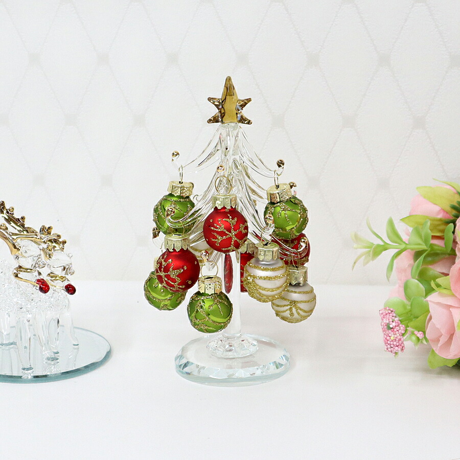 楽天市場】クリスマスツリー 卓上 ガラス細工 (ドロップツリー