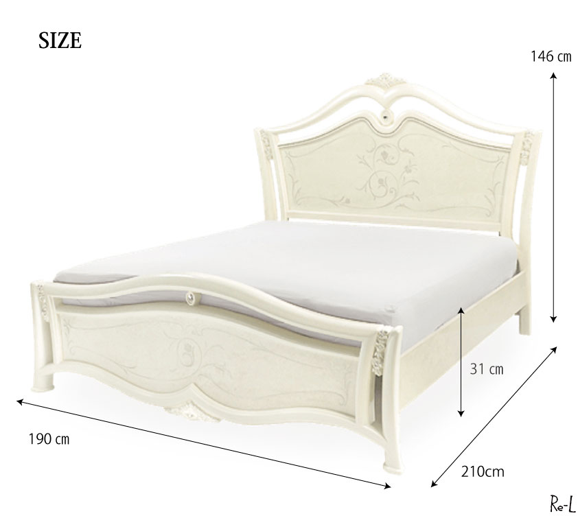 サルタレッリ ジュリエッタ ベッドフレーム クイーンサイズ 正規販売店 プリンセス アイボリー ホワイト サルタ エレガント クラシック ベッド クイーンベッド おしゃれ かわいい 鏡面 大理石 北欧 白 白家具 姫 姫系 高級 木製 イタリア製 送料無料sgti 01