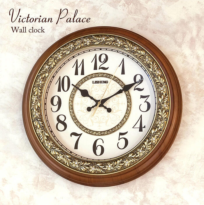 楽天市場】ビクトリアンパレス ウォールクロック ブラウン壁掛け時計 