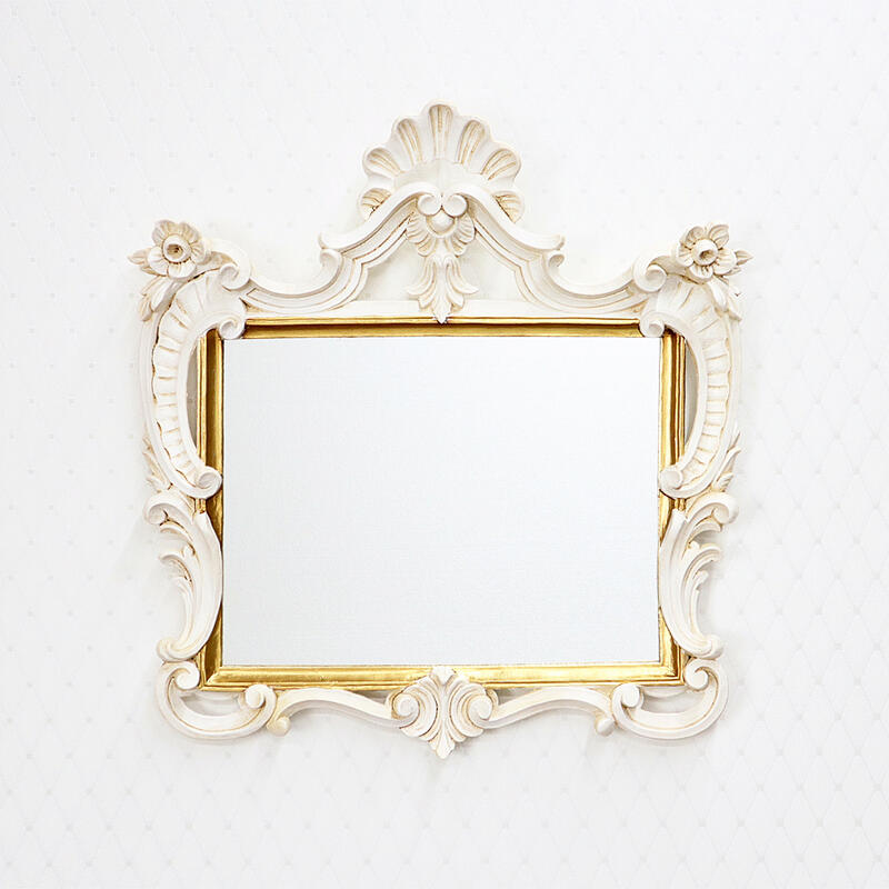 ヴィンテージミラー　イタリア製 イタリア直輸入 アンティークゴールド仕上げ 58cmx49cm厚み4cm