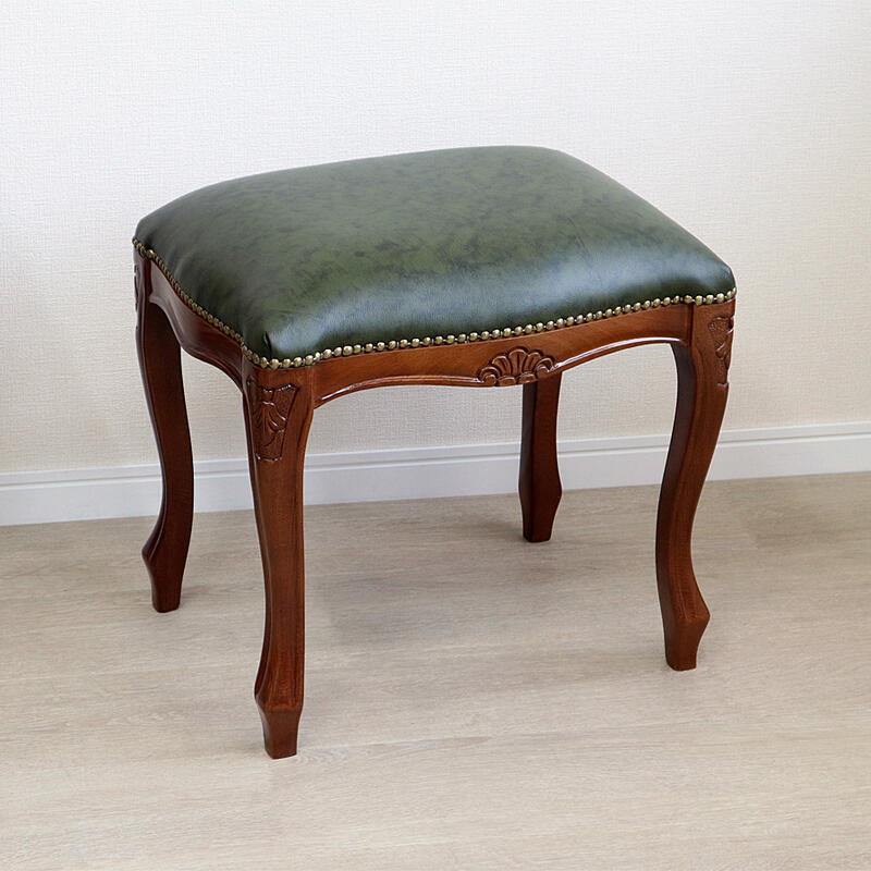 英国クラシック調 彫刻入りレッドレザースツール 605-120 英国クラシック調 彫刻入りレッドレザースツール 605-120