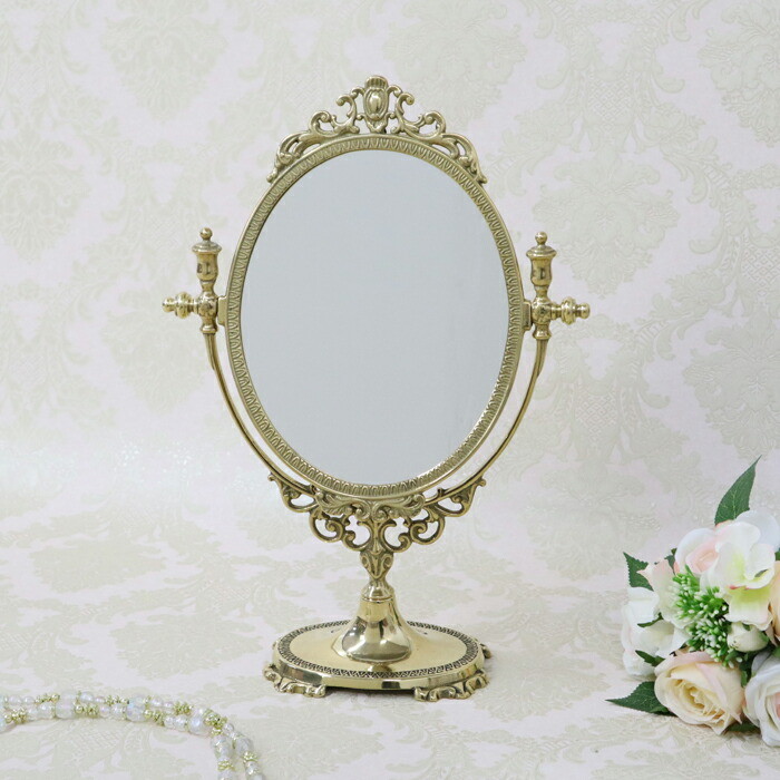 楽天市場】イタリア製 スタンドミラー Mirror オーバル 卓上