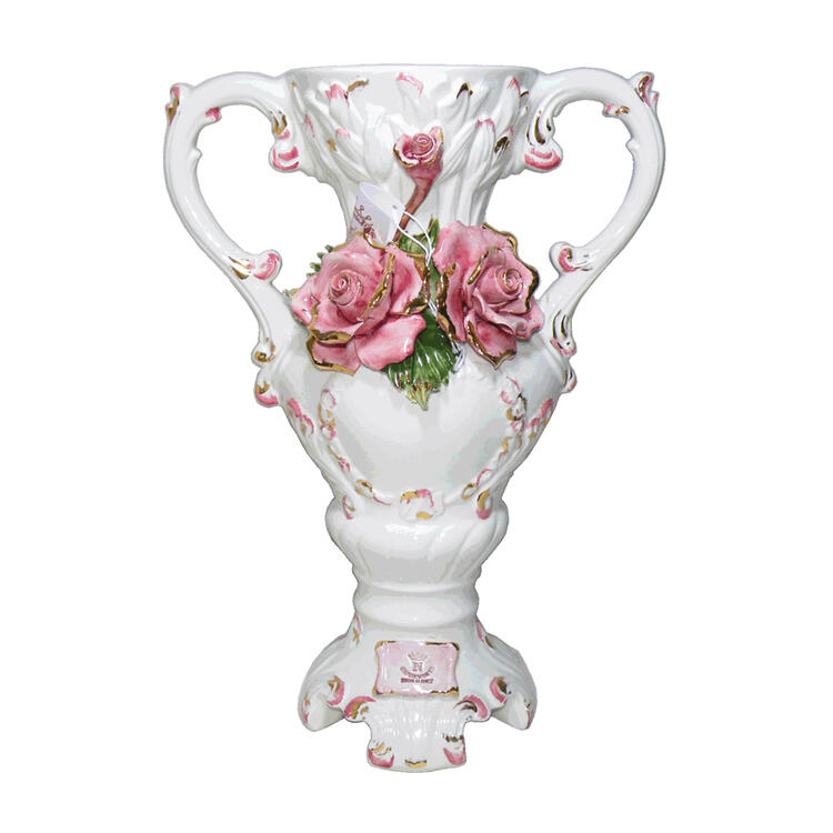 花瓶　花台　イタリア製　陶器　花柄 楽天市場】イタリア製 陶花 コラム＆ポットインテリア