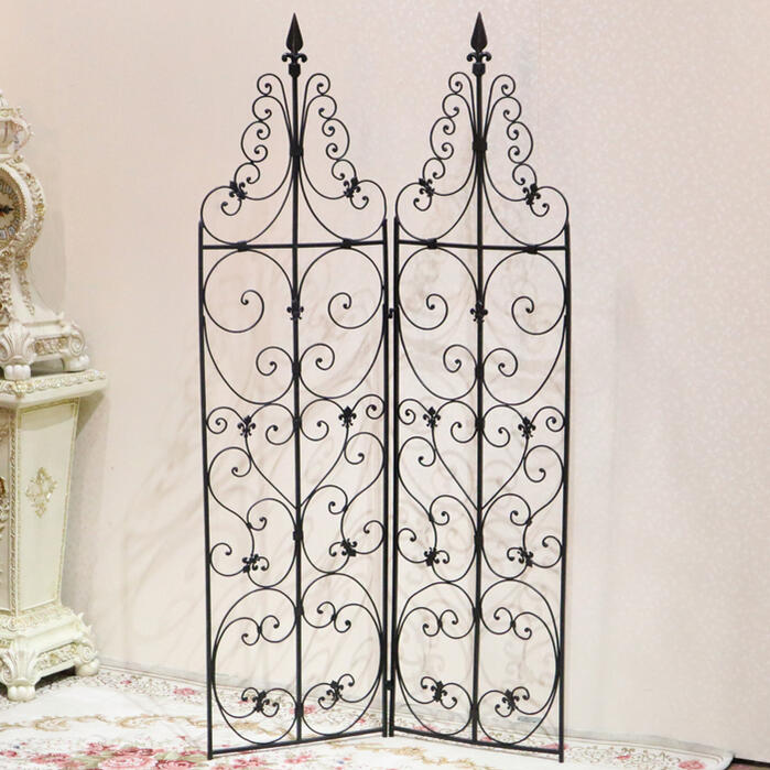 アイアンパネル フェンス 建具 仕切り アンティーク ブロカント アイアンパネル パーテーション アンティークホワイト