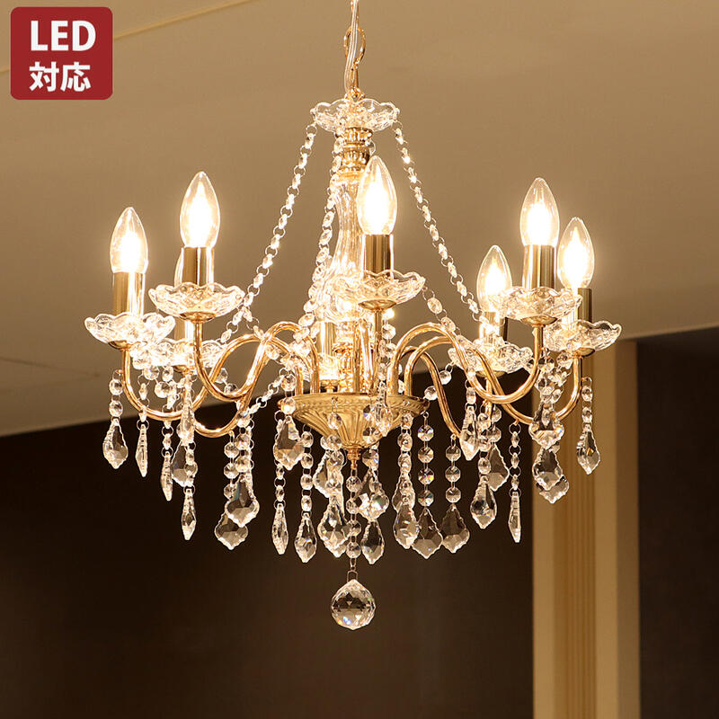 楽天市場】6灯シャンデリア ローズシャンデリア ライト アンティーク