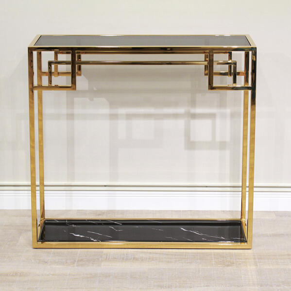 楽天市場】コンソールテーブル ホワイト×ゴールドアイアン コンソール