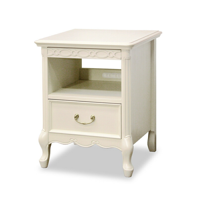 【ほぼ新品未使用！フルール サイドチェスト】　猫脚　淡いアイボリー 楽天市場】フルール サイドチェストナイトチェスト ナイト