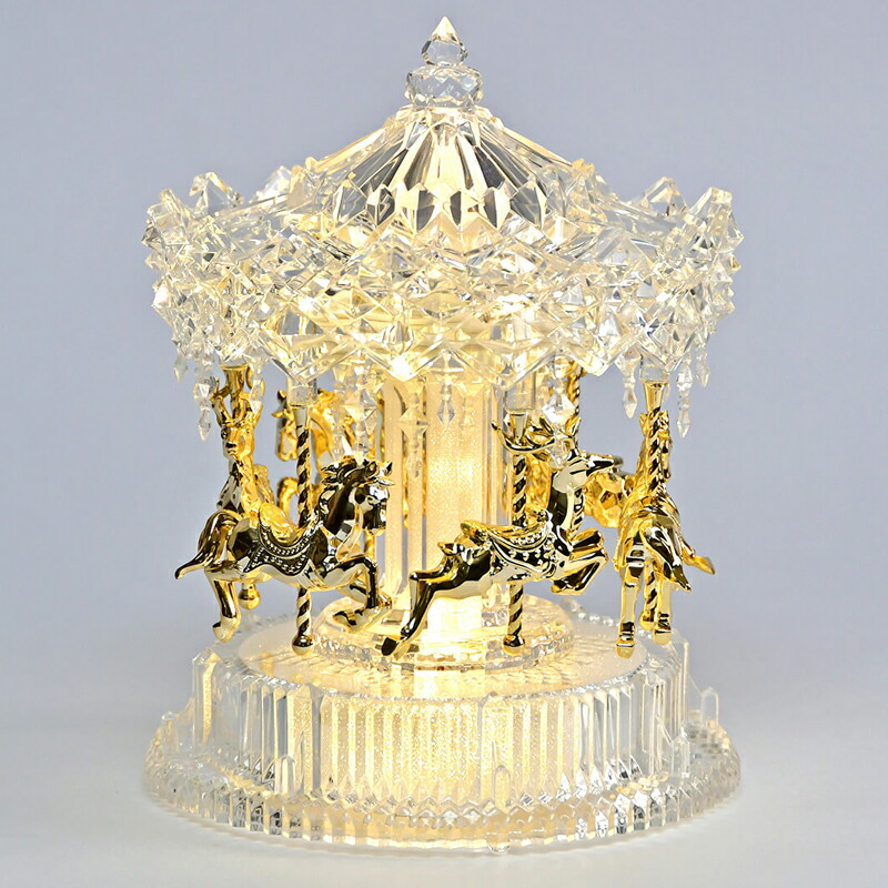楽天市場】オルゴール メリーゴーランド ギフト クリスタル 置物