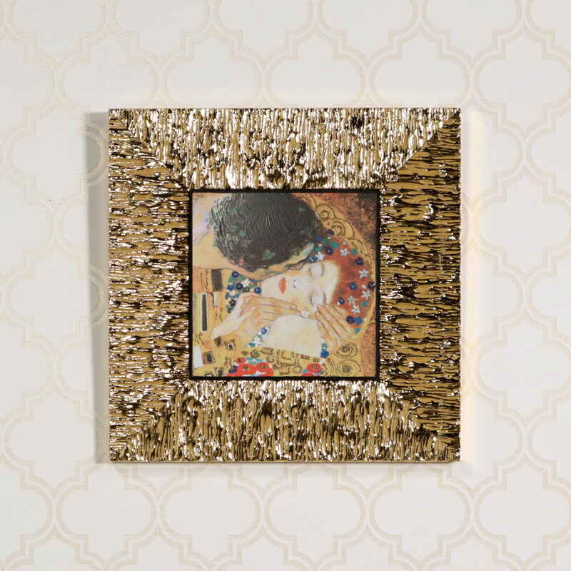 楽天市場】イタリア製 アートフレーム クリムト 接吻ゴールド