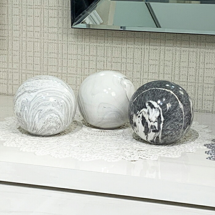 楽天市場】陶器製 ボールオブジェ 3個セットオブジェ モダン オブジェ