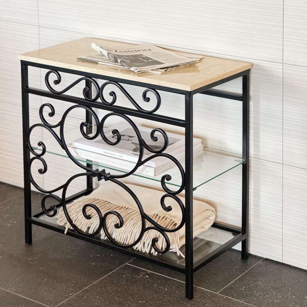 コンソール 大理石天板 幅28cm アイアン サイドテーブル ロートアイアン コンソール 大理石天板 幅28cm アイアン サイドテーブル ロート