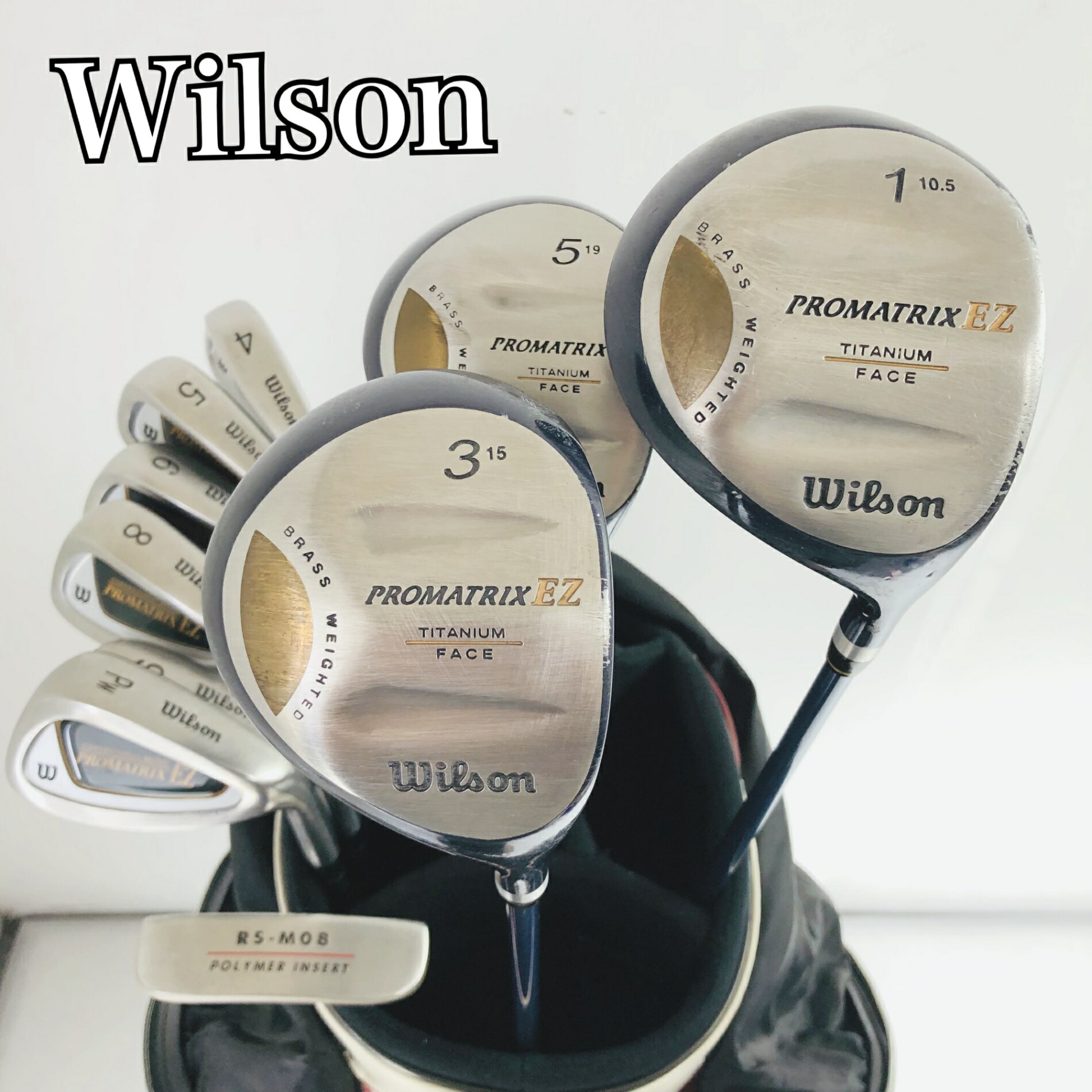 【中古】キャディバッグ付 Wilson ウィルソン PROMATRIX EZ ゴルフ野球クラブ フルセット ゴルフ仕掛ける 野球クラブ仕掛ける メンズ 未経験者 取扱説明書 右利き パター付 安上がり 83Y-52