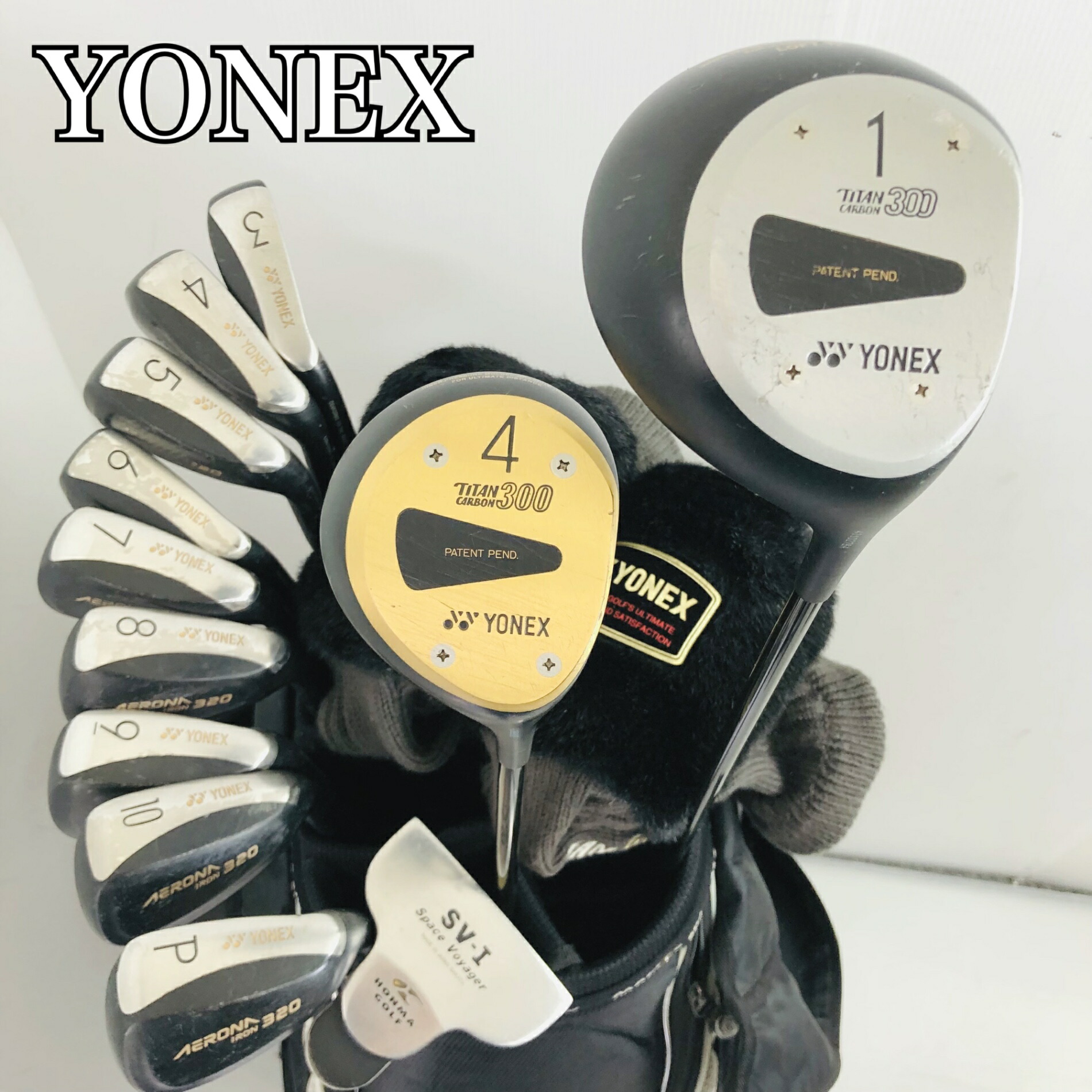 【引き受ける付】【中古】キャディバッグ付 YONEX ヨネックス ゴルフ野球クラブ フルセット ゴルフ仕掛ける 野球クラブ仕掛ける メンズ 未経験者 取扱説明書 右利き パター付 安上がり 83Y-108