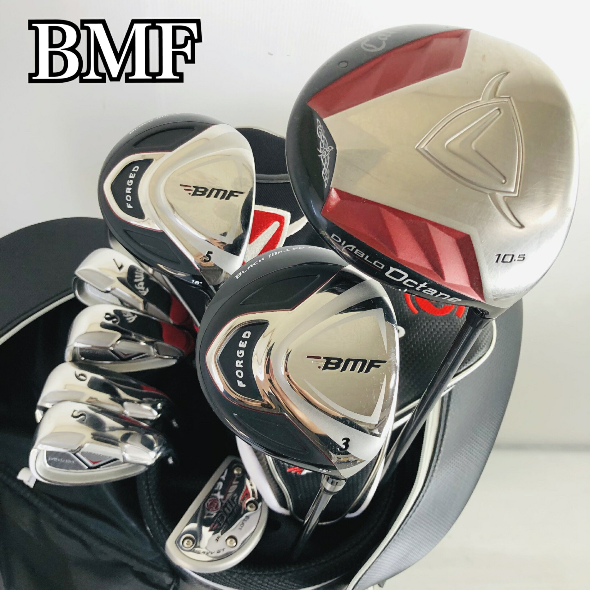 【引き受ける付】【中古】キャディバッグ付 BMF ブラックミルドフェース Callaway キャロウェイ ゴルフ野球クラブ フルセット ゴルフ仕掛ける 野球クラブ仕掛ける メンズ 未経験者 取扱説明書 右利き パター付 安上がり  85Y-14