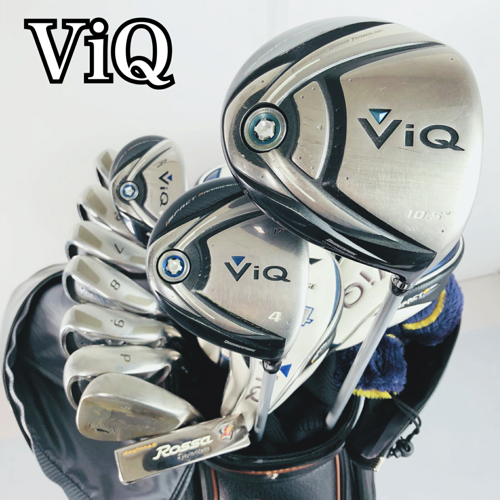 【引き受ける付】【中古】キャディバッグ付 BRIDGESTONE ブリヂストン ViQ ゴルフ野球クラブ フルセット ゴルフ仕掛ける 野球クラブ仕掛ける メンズ 未経験者 取扱説明書 右利き パター付 安上がり  85Y-28