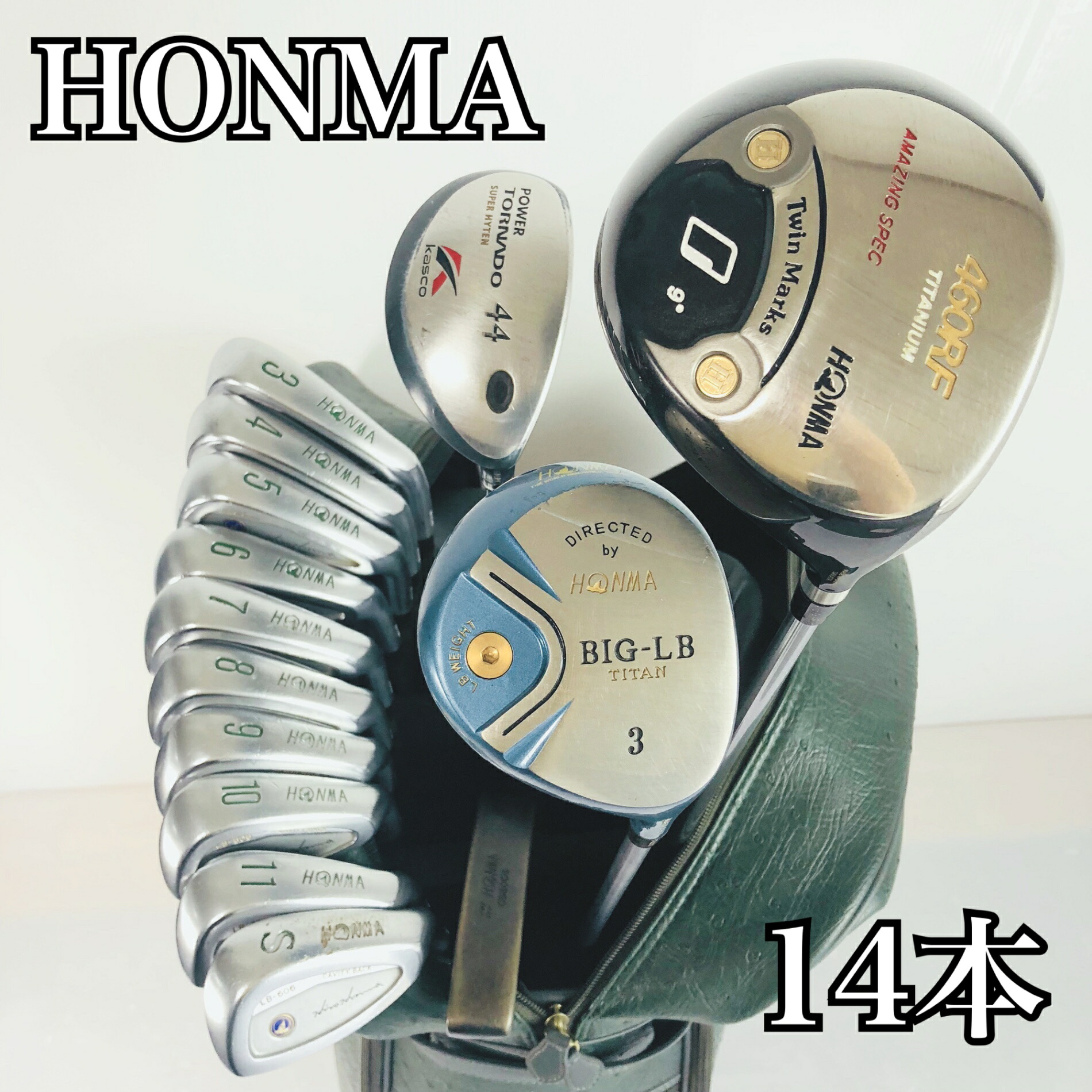 【引き受ける付】【中古】キャディバッグ付 晴れ晴れしい 14本 HONMA ホンマ Kasco キャスコ ゴルフ野球クラブ フルセット ゴルフ仕掛ける 野球クラブ仕掛ける メンズ 未経験者 取扱説明書 右利き パター付 安上がり   83Y-72