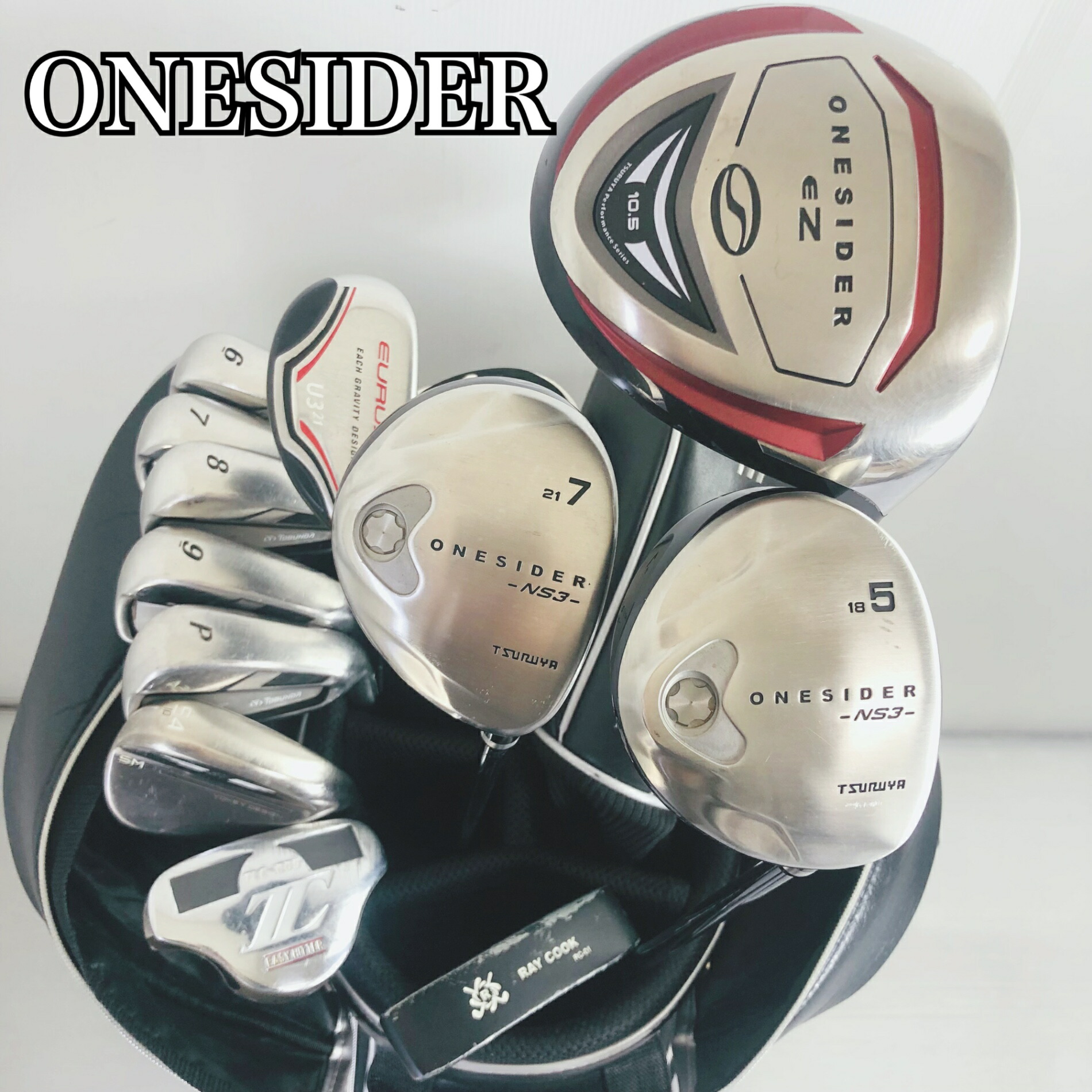 【引き受ける付】【中古】キャディバッグ付 ONESIDER 一ソーダ水 TOBUNDA トブンダ ゴルフ野球クラブ フルセット ゴルフ仕掛ける 野球クラブ仕掛ける メンズ 未経験者 取扱説明書 右利き パター付 安上がり 85Y-50