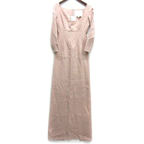 【中古】ディースクエアード DSQUARED2 Little Nude Dress ウール ストレッチ マキシ ドレス ロング ワンピース 七分袖 ピンクベージュ 38 レディース 【ベクトル 古着】 231224