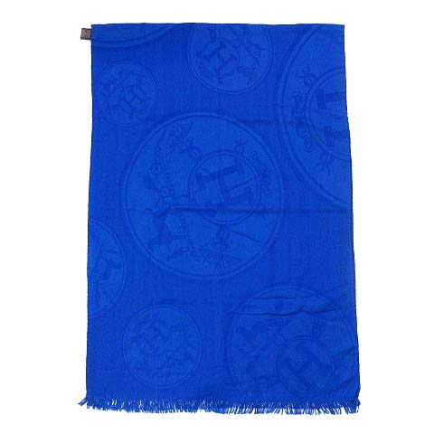 【中古】エルメス HERMES ニューリブリス カシミヤ シルク 大判 ストール ショール ブルー 青 レディース 【ベクトル 古着】 250226|古着 買取&販売 ベクトルイズム