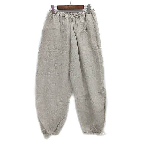 【中古】イクナ/スズキタカユキ ikkuna / suzuki takayuki リネン ボリューム バルーン パンツ ワイド ベージュ 1 レディース 【ベクトル 古着】 250703