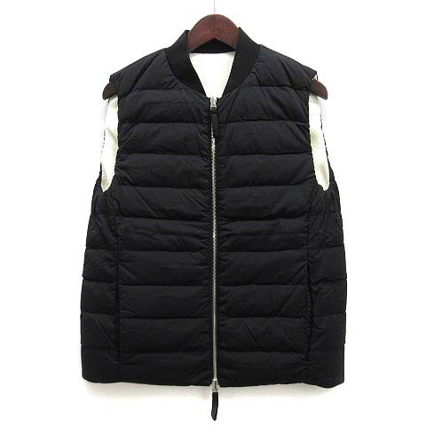 【中古】デュベティカ DUVETICA ジャブスアルキヴィオ giabsarchivio コラボ カプライア CAPRAIA リバーシブル ダウンベスト フリース ブラック ホワイト 黒 白 46 メンズ 【ベクトル 古着】 251011