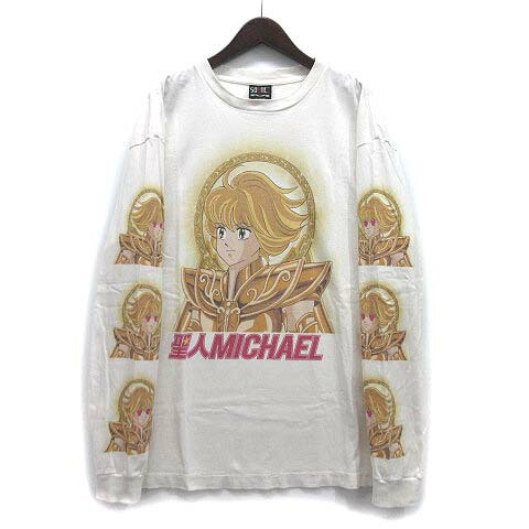 【中古】セントマイケル SAINTMICHAEL 長袖 Tシャツ ロンT クルーネック LS TEE 聖人MICHAEL SM-S21-0000-011 ホワイト 白 XL メンズ 【ベクトル 古着】 251022