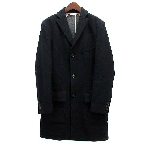 極美品✨️ヒューゴボス×ロロピアーナ希少XL極上のカシミヤ混チェスターコート　黒 極美品✨️ヒューゴボス×ロロピアーナ希少XL極上のカシミヤ混