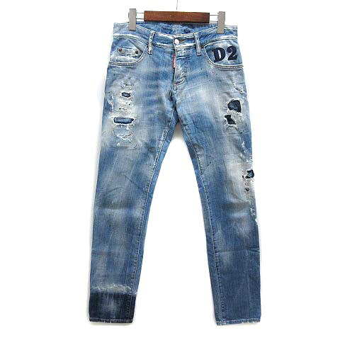 【中古】ディースクエアード DSQUARED2 ANNIVERSARY SUPER LOW JEAN デニムパンツ ジーンズ ヴィンテージ加工 44 S74LB0852 メンズ 【ベクトル 古着】 251108