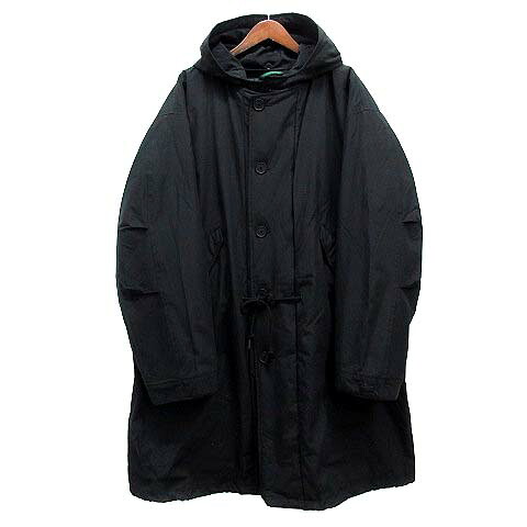 【中古】ラコステ LACOSTE オーバーサイズ ミリタリーコート 中綿 ブラック 黒 L BH009J メンズ 【ベクトル 古着】 251216