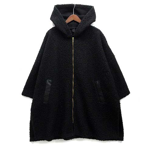 【中古】マーラ malla フーディー ボア コート ジップアップ サイドスリット 38 日本製 mo23UJ031 レディース 【ベクトル 古着】 260108