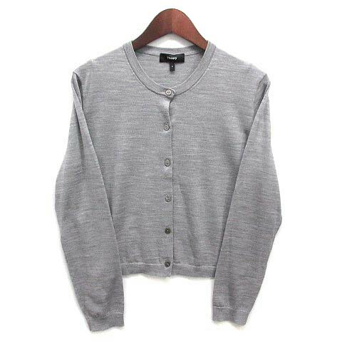 【中古】セオリー Theory リーガルウール ニット クロップド カーディガン 長袖 REGAL WOOL CROP CARDI S 2025AW グレー S 5303720 美品 レディース 【ベクトル 古着】 260114