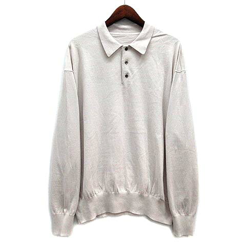 【中古】クレプスキュール crepuscule Knit Polo 編み物 スポーツシャツ 長袖 ともし火薄墨色 2 2301-011 メンズ 【ベクター 古着】 260115