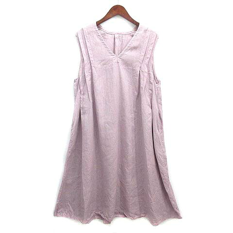 【中古】ネストローブ nest Robe 2024AW リネン ショルダータック ノースリーブ ワンピース ラベンダー F 01243-1134 レディース 【ベクトル 古着】 260203