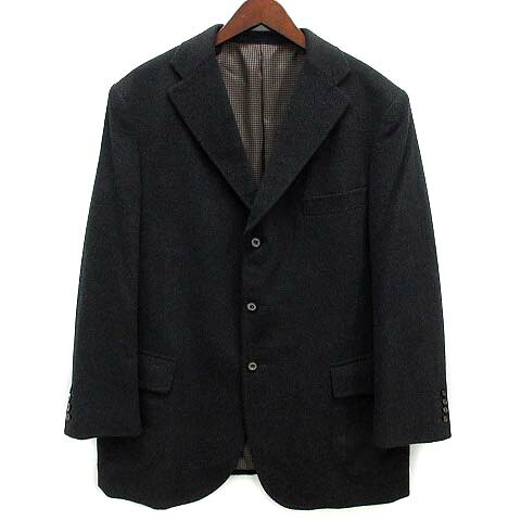 【中古】三越 カシミヤ100％ テーラード ジャケット 3B チャコールグレー XL メンズ 【ベクトル 古着】 260212