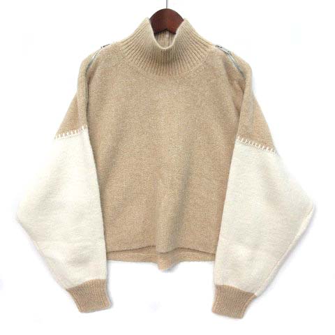 【中古】新品同様 3.1 フィリップリム 3.1 phillip lim 2025AW カラーブロック ジップスリーブ タートルネック ニット セーター Colorblock Zip Sleeve Turtleneck アイボリー ベージュ S F251-70490-LAC レディース 【ベクトル 古着】 260217