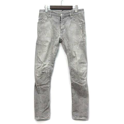 【中古】ディースクエアード DSQUARED2 タイディー バイ鉄道車両 デニム TIDY BIKER JEAN 絵の具 取り繕い産業 ジーンズ ズボン下 S71LB0160 薄墨色 44 メンズ 【ベクター 古着】 260315
