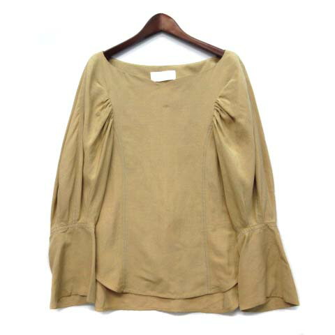 【中古】マメクロゴウチ  Mame Kurogouchi 地絹 ヘンプ トップ 長袖 ベージュ 2 MM18SS-SH069 レディース 【ベクター 古着】 260402