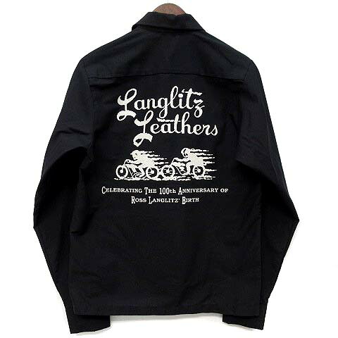 【中古】ラングリッツレザー Langlitz Leathers 長袖 プリント ワーク シャツ ロス・ラングリッツ生誕100周年記念 ブラック 黒 S USA製 メンズ 【ベクトル 古着】 260403 8,140円